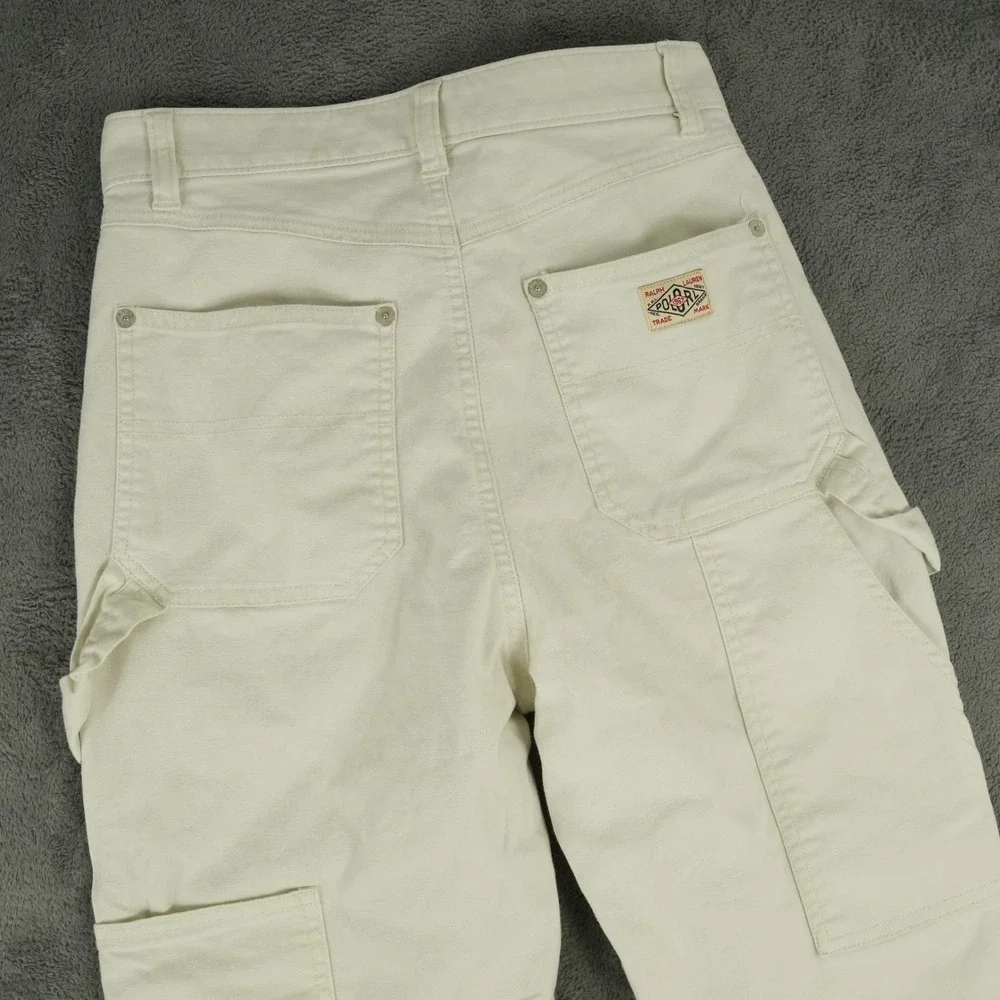 Polo Ralph Lauren Carpenter Pants Womens 2 Off-White Double Knee Utility